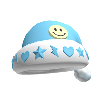 Preppy Smiley Santa Hat (blue) Preppy Smiley Santa Hat (blue)