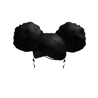 Fluffy Twin Updo Buns Black Fluffy Twin Updo Buns Black
