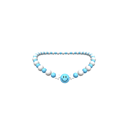 Blue Preppy Smiley Charm Necklace (3.0) Blue Preppy Smiley Charm Necklace (3.0)
