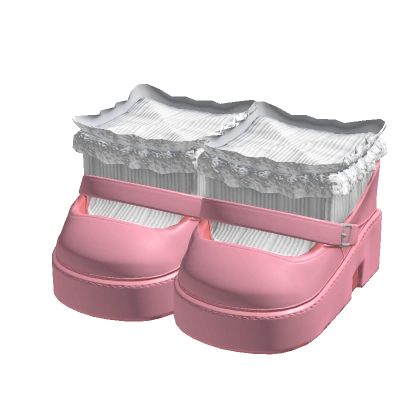 Pink Doll Platforms w/ Lace Socks Pink Doll Platforms w/ Lace Socks