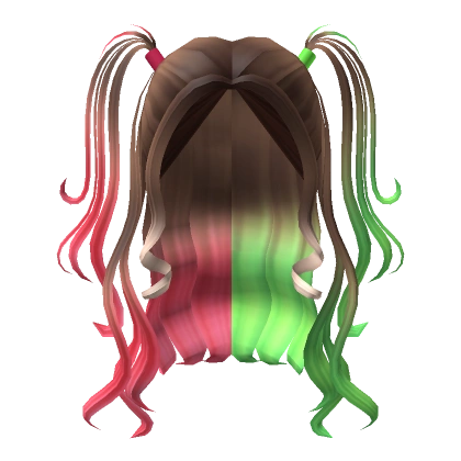 Bella's Cute Long Curly Pigtails in Watermelon Bella's Cute Long Curly Pigtails in Watermelon