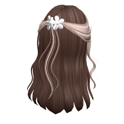 Two-Tone Preppy Flower Clip Half Up (Brown&Blonde)