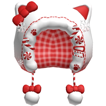 Fluffy Christmas Kawaii Kitty Hood (Red & White) Fluffy Christmas Kawaii Kitty Hood (Red & White)