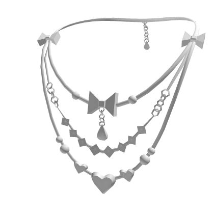 Layered Bow & Hearts Necklace