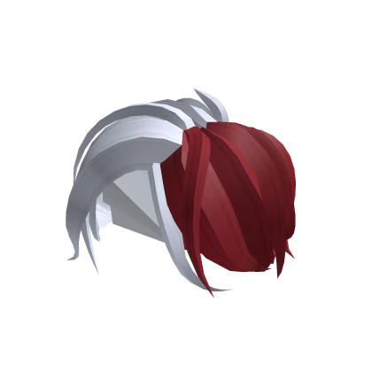 Red and White Messy Anime Side Part