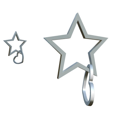 Silver Star Heart Earrings
