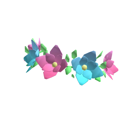 Plain Pink and Blue Flower Crown Plain Pink and Blue Flower Crown