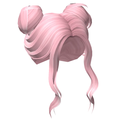 Pink Loose Wavy Space Buns