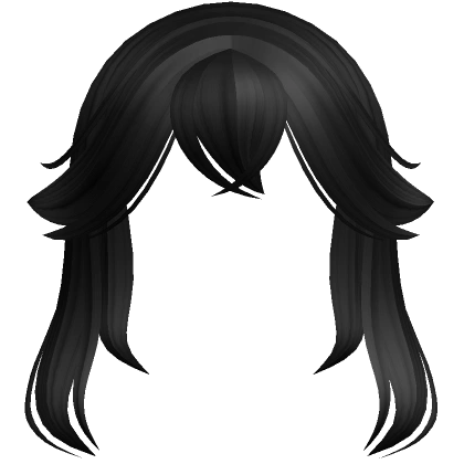 Middle Swept Spiky Bangs in Black Middle Swept Spiky Bangs in Black