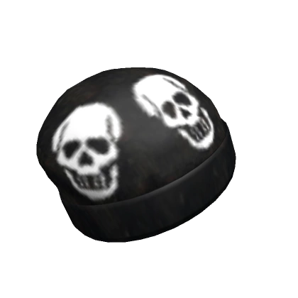 Black Skull Beanie Emo Grunge Y2k Vamp Aesthetic