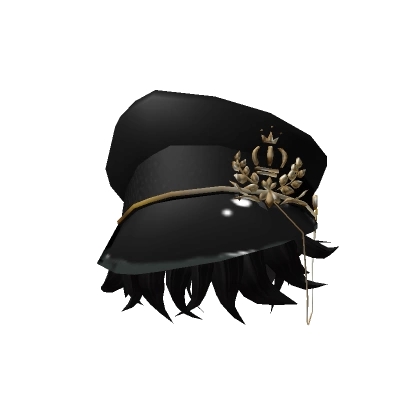 Black Captain Hat Hair Black Captain Hat Hair